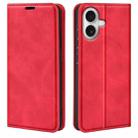 For iPhone 17 Retro-skin  Magnetic Suction Leather Phone Case(Red) - 1