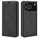 For iPhone 17 Pro Retro-skin Magnetic Suction Leather Phone Case(Black) - 1