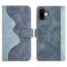 For iPhone 16 Stitching Horizontal Flip Leather Phone Case(Blue) - 2