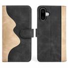 For iPhone 16 Plus Stitching Horizontal Flip Leather Phone Case(Black) - 2