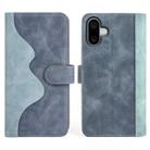 For iPhone 16 Plus Stitching Horizontal Flip Leather Phone Case(Blue) - 2