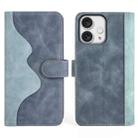 For iPhone 16 Pro Max Stitching Horizontal Flip Leather Phone Case(Blue) - 2