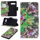 3D Colored Drawing Pattern Horizontal Flip Leather Case for Samsung Galaxy S10, with Holder & Card Slots & Wallet(Green Butterfly) - 1