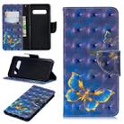3D Colored Drawing Pattern Horizontal Flip Leather Case for Samsung Galaxy S10, with Holder & Card Slots & Wallet(Butterfly) - 1