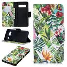 3D Colored Drawing Pattern Horizontal Flip Leather Case for Samsung Galaxy S10, with Holder & Card Slots & Wallet(Banana Leaf) - 1