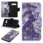 3D Colored Drawing Pattern Horizontal Flip Leather Case for Samsung Galaxy S10, with Holder & Card Slots & Wallet(Peacock) - 1