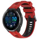 For Garmin Forerunner 965 Sports Two-Color Silicone Watch Band(Red+Black) - 1