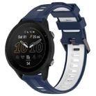 For Garmin Forerunner 955 Sports Two-Color Silicone Watch Band(Midnight Blue+White) - 1