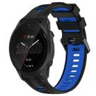 For Garmin Forerunner 945 Sports Two-Color Silicone Watch Band(Black+Blue) - 1