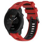 For Garmin Forerunner 945 Sports Two-Color Silicone Watch Band(Red+Black) - 1