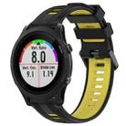 For Garmin Forerunner 935 Sports Two-Color Silicone Watch Band(Black+Yellow) - 1