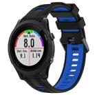 For Garmin Forerunner 935 Sports Two-Color Silicone Watch Band(Black+Blue) - 1