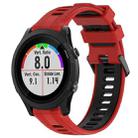 For Garmin Forerunner 935 Sports Two-Color Silicone Watch Band(Red+Black) - 1