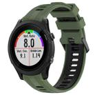 For Garmin Forerunner 935 Sports Two-Color Silicone Watch Band(Army Green+Black) - 1