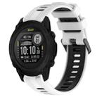 For Garmin Descent G1 Sports Two-Color Silicone Watch Band(White+Black) - 1