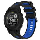 For Garmin Descent G1 Sports Two-Color Silicone Watch Band(Black+Blue) - 1