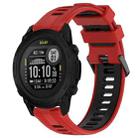 For Garmin Descent G1 Sports Two-Color Silicone Watch Band(Red+Black) - 1