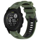 For Garmin Descent G1 Sports Two-Color Silicone Watch Band(Army Green+Black) - 1