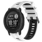 For Garmin Instinct 2 Solar Sports Two-Color Silicone Watch Band(White+Black) - 1