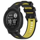 For Garmin Instinct 2 Solar Sports Two-Color Silicone Watch Band(Black+Yellow) - 1