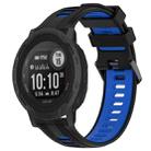 For Garmin Instinct 2 Solar Sports Two-Color Silicone Watch Band(Black+Blue) - 1