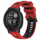 For Garmin Instinct 2 Solar Sports Two-Color Silicone Watch Band(Red+Black) - 1