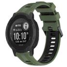 For Garmin Instinct 2 Solar Sports Two-Color Silicone Watch Band(Army Green+Black) - 1