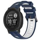 For Garmin Instinct 2 Solar Sports Two-Color Silicone Watch Band(Midnight Blue+White) - 1