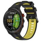 For Garmin Approach S70 47mm Sports Two-Color Silicone Watch Band(Black+Yellow) - 1