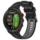 For Garmin Approach S70 47mm Sports Two-Color Silicone Watch Band(Black+Grey) - 1