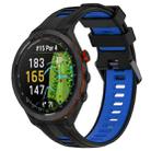 For Garmin Approach S70 47mm Sports Two-Color Silicone Watch Band(Black+Blue) - 1