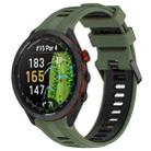 For Garmin Approach S70 47mm Sports Two-Color Silicone Watch Band(Army Green+Black) - 1