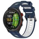 For Garmin Approach S70 47mm Sports Two-Color Silicone Watch Band(Midnight Blue+White) - 1