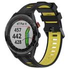 For Garmin Approach S62 Sports Two-Color Silicone Watch Band(Black+Yellow) - 1