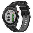 For Garmin Approach S62 Sports Two-Color Silicone Watch Band(Black+Grey) - 1