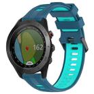 For Garmin Approach S60 Sports Two-Color Silicone Watch Band(Blue+Teal) - 1