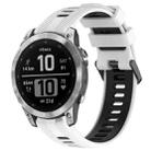 For Garmin Fenix 7 Sports Two-Color Silicone Watch Band(White+Black) - 1