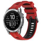 For Garmin Fenix 7 Sports Two-Color Silicone Watch Band(Red+Black) - 1