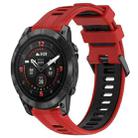 For Garmin EPIX Pro 47mm Sports Two-Color Silicone Watch Band(Red+Black) - 1