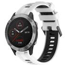 For Garmin Fenix 6 Sports Two-Color Silicone Watch Band(White+Black) - 1