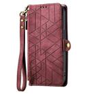 For Samsung Galaxy S23 5G Geometric Zipper Wallet Side Buckle Leather Phone Case(Red) - 2