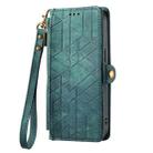 For Samsung Galaxy S22 5G Geometric Zipper Wallet Side Buckle Leather Phone Case(Green) - 2
