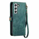 For Samsung Galaxy S22 5G Geometric Zipper Wallet Side Buckle Leather Phone Case(Green) - 3