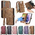 For Samsung Galaxy S21 5G Geometric Zipper Wallet Side Buckle Leather Phone Case(Brown) - 8
