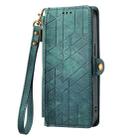 For Samsung Galaxy S20 Geometric Zipper Wallet Side Buckle Leather Phone Case(Green) - 2