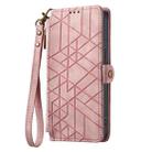 For Samsung Galaxy A70S Geometric Zipper Wallet Side Buckle Leather Phone Case(Pink) - 2