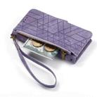 For Samsung Galaxy A21s Geometric Zipper Wallet Side Buckle Leather Phone Case(Purple) - 4