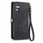 For Samsung Galaxy A21S Geometric Zipper Wallet Side Buckle Leather Phone Case(Black) - 3