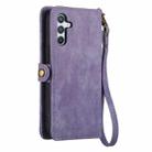 For Samsung Galaxy A51 5G Geometric Zipper Wallet Side Buckle Leather Phone Case(Purple) - 3