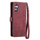 For Samsung Galaxy A72 Geometric Zipper Wallet Side Buckle Leather Phone Case(Red) - 3